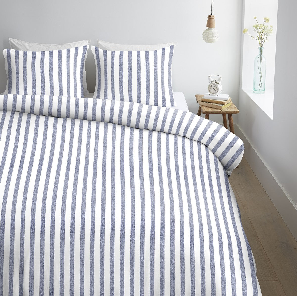 Housse de couette à rayures bleues Ally