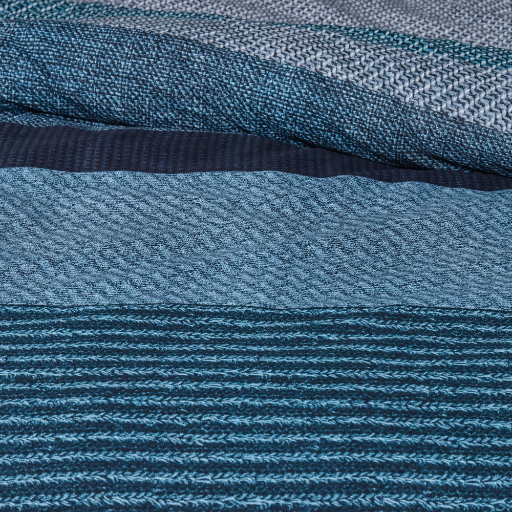 Berlin blue striped modern duvet cover