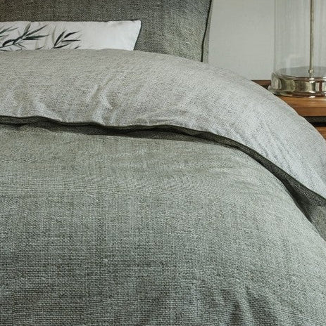 Housse de couette verte effet chambray Coughton