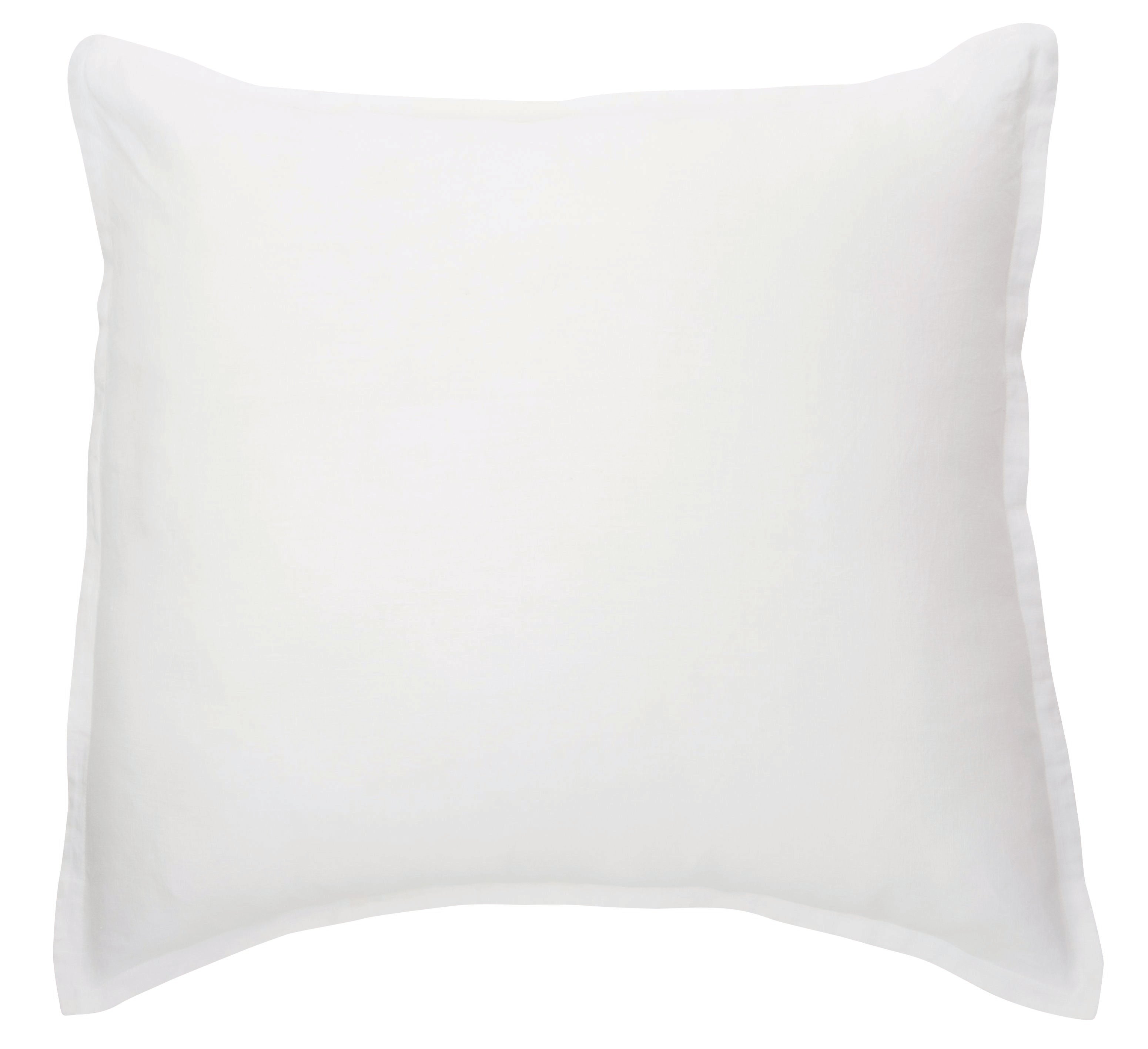 Cache oreiller européen en lin blanc Linen