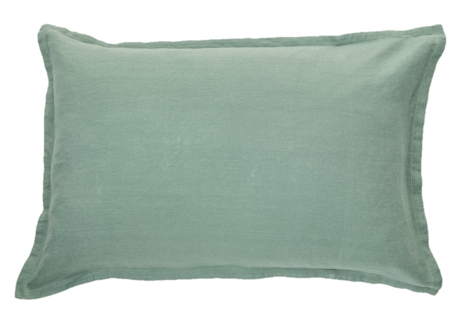 Linen sage green decorative pillow sham