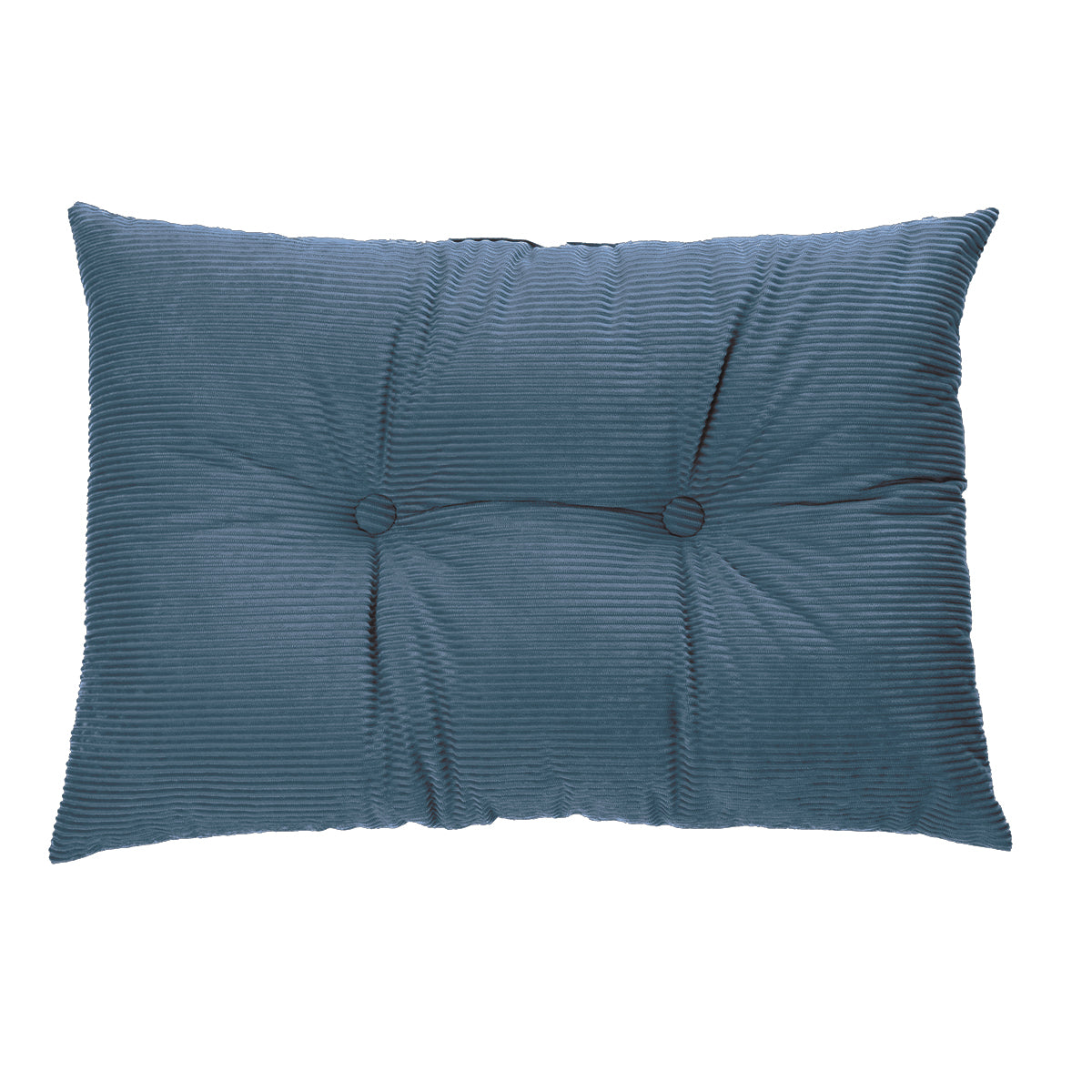 Coussin rectangulaire en velours côtelé bleu Corduroy