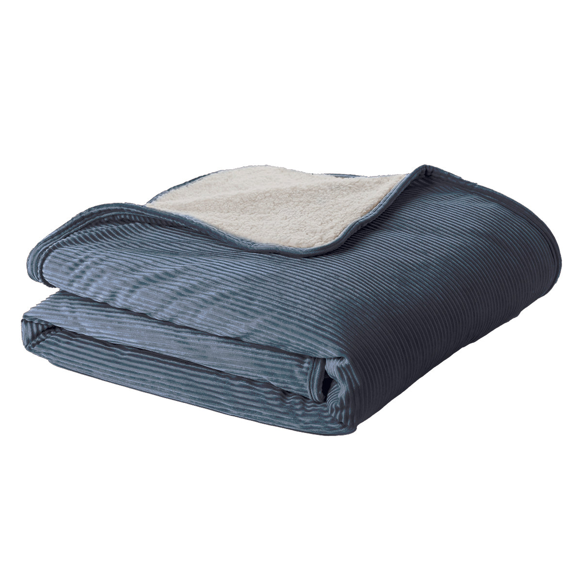 Corduroy blue reversible throw