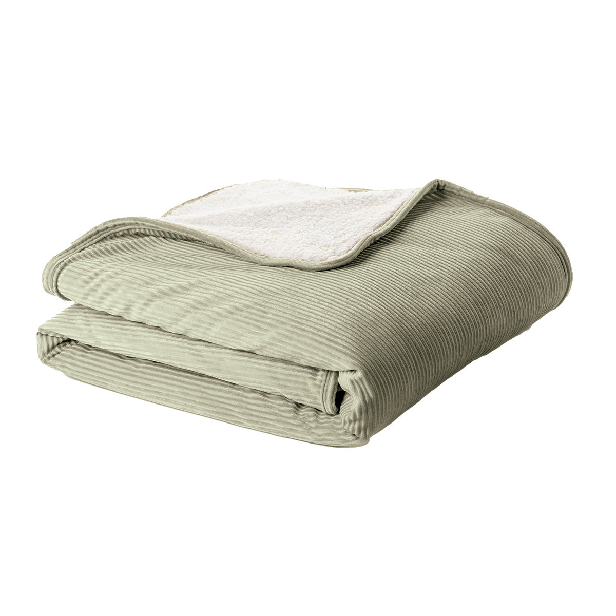 Corduroy sage green reversible throw