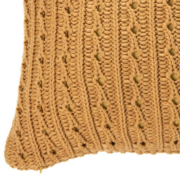 Dalida mustard knit decorative pillow