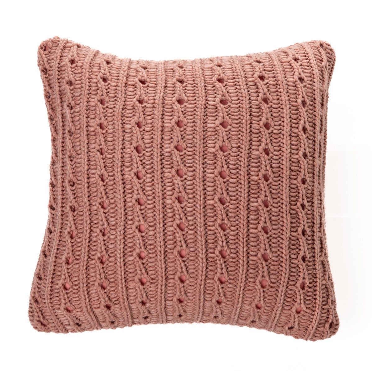 Coussin en tricot rose Dalida