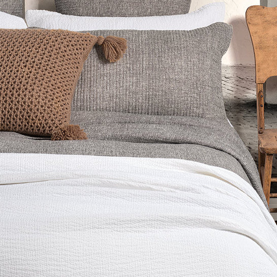 Enoki ivory waffle coverlet