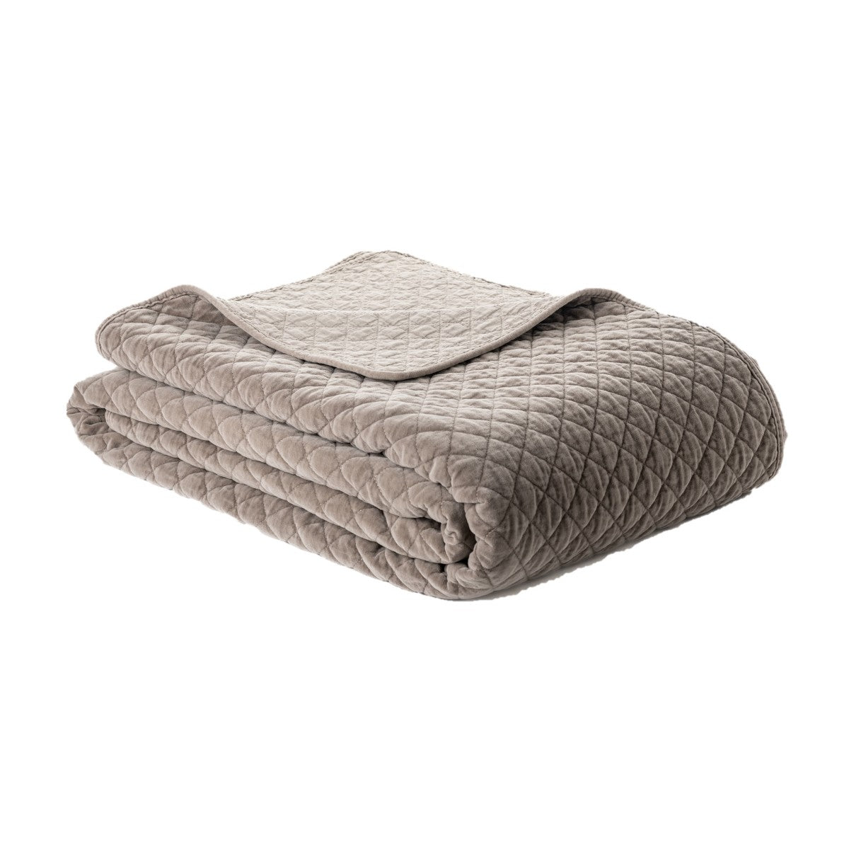 Foulard de lit en velours brun Dove