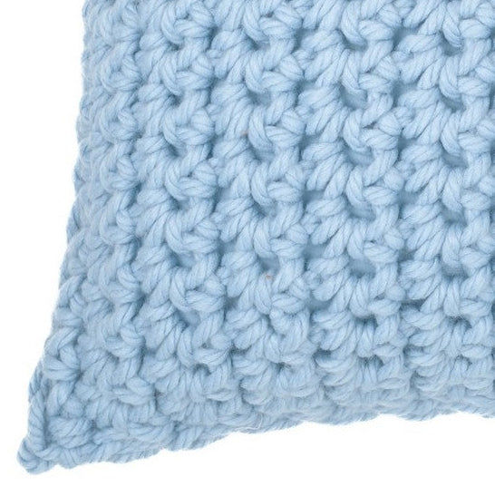 Gummy blue large knit european pillow