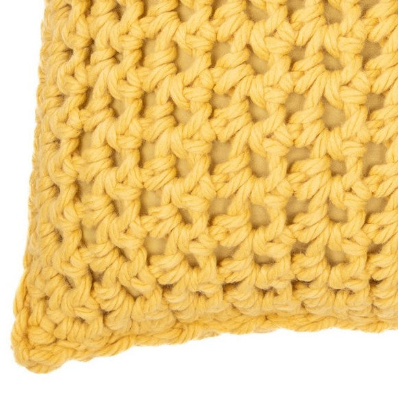 Gummy yellow large knit european pillow