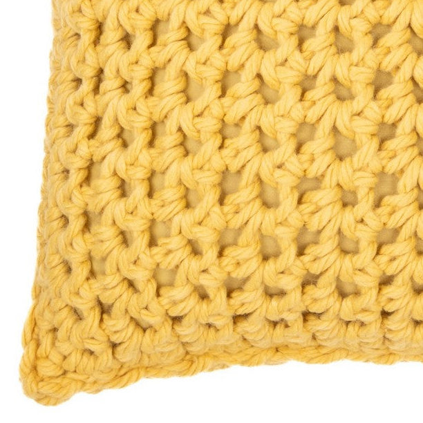Gummy yellow large knit decorative pillow