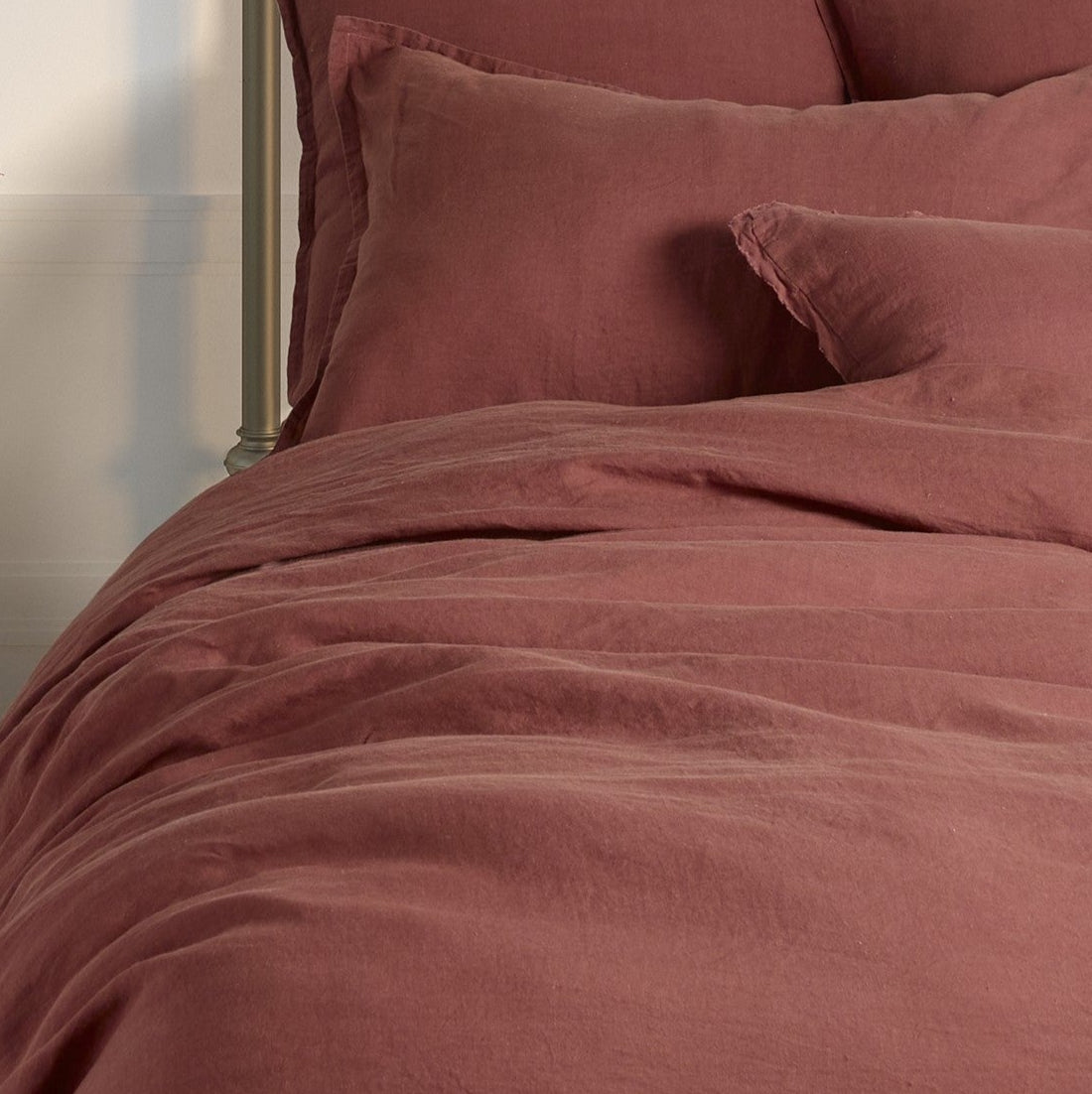 Linen terracotta duvet cover