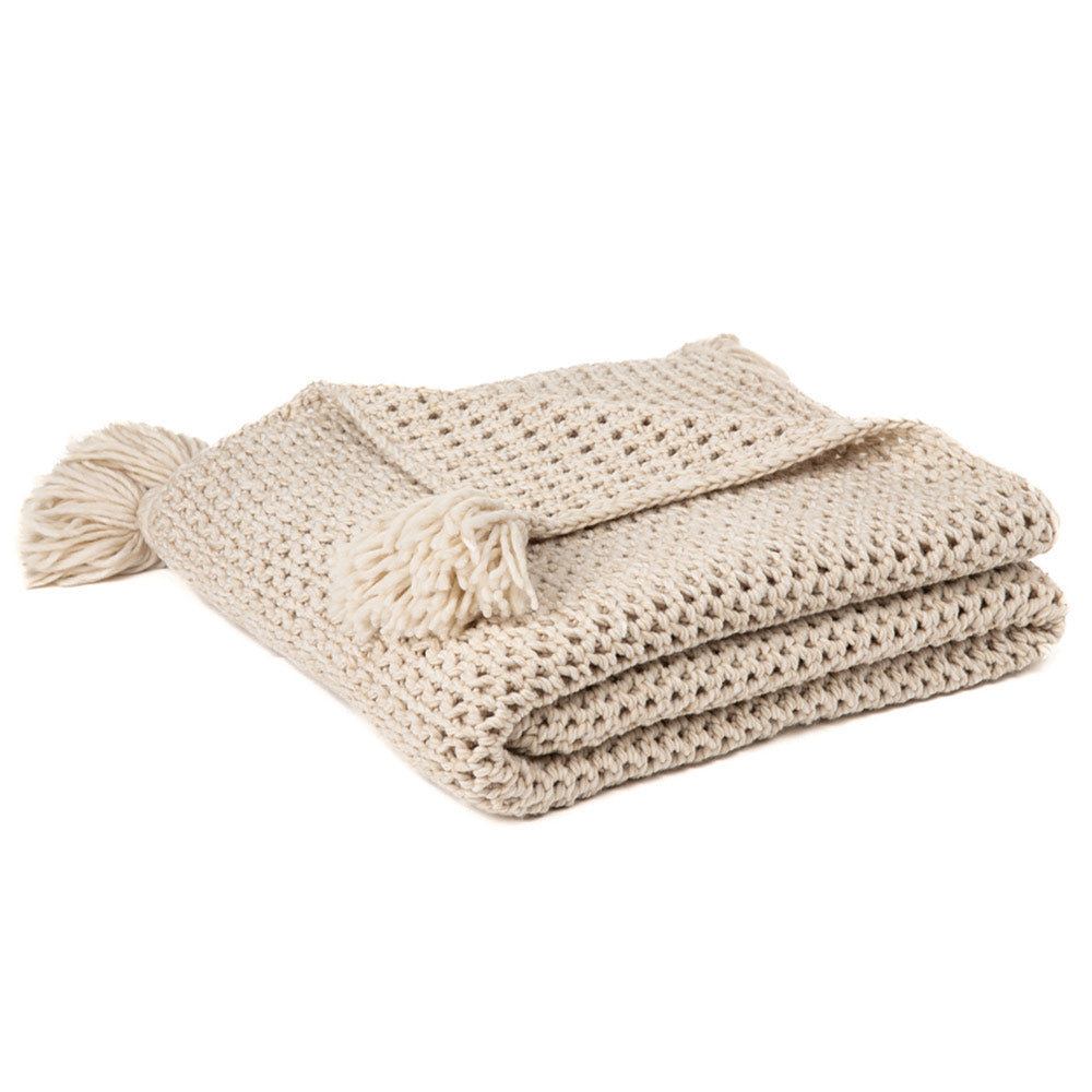 Janick natural knit throw