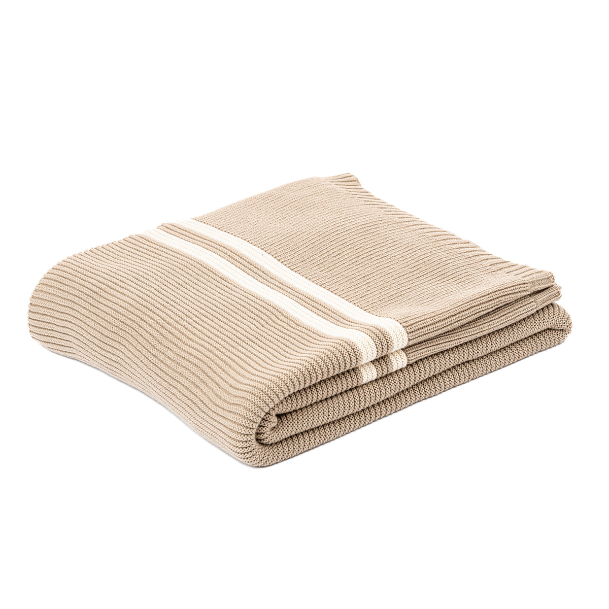 Jeté en tricot taupe Hudson