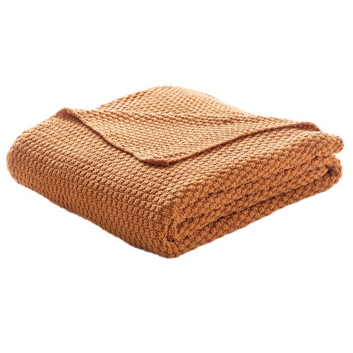 Caramelo terracotta knit throw