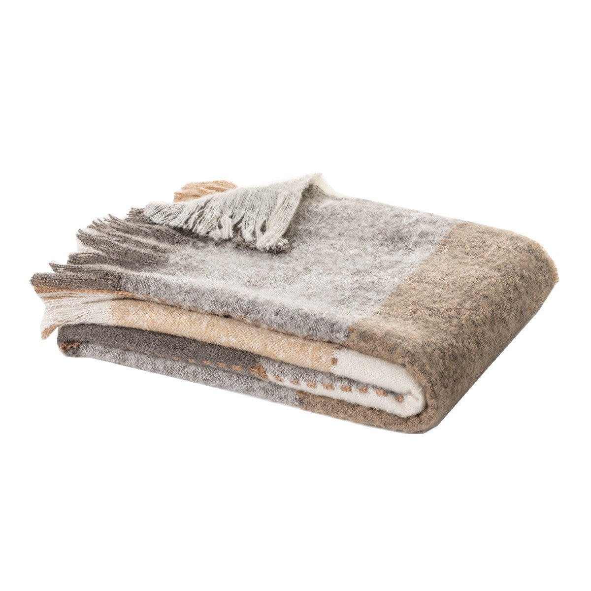 Jeté a carreaux gris et taupe Lovely