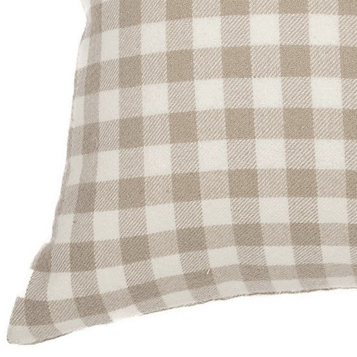 Manos grey plaid decorative pillow