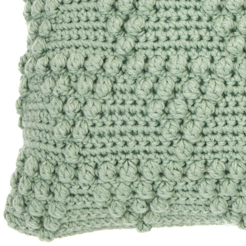 Oreiller européen en tricot sauge Bubble