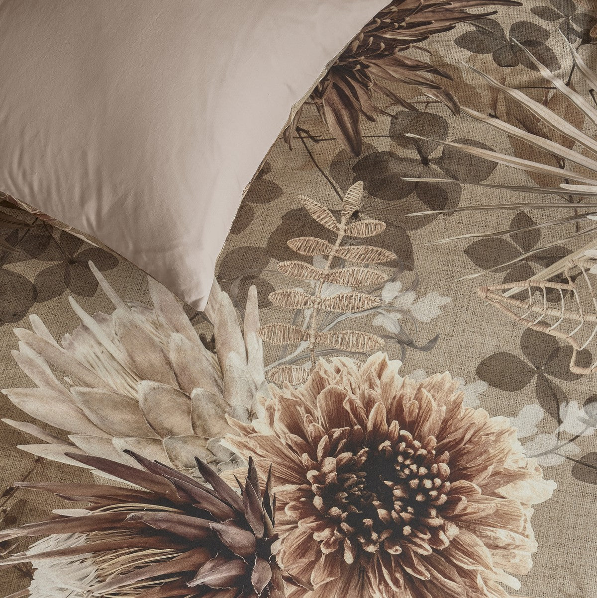 Housse de couette fleurie Protea Sand