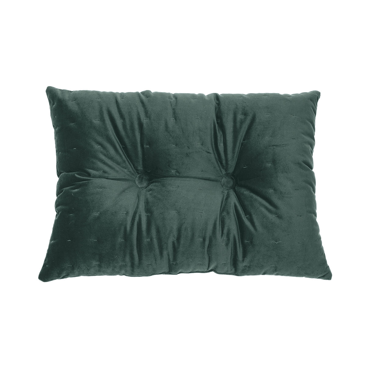 Coussin rectangulaire en velours vert foncé