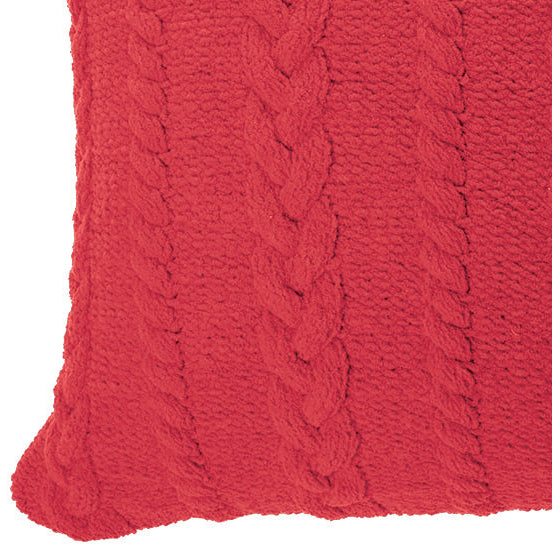 Oreiller européen en chenille rouge Rouge