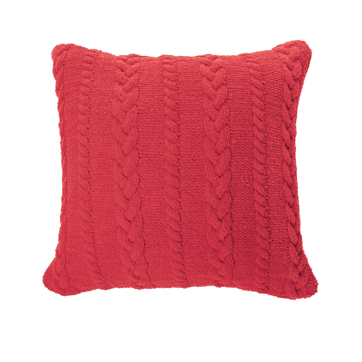 Rouge red chenille decorative pillow