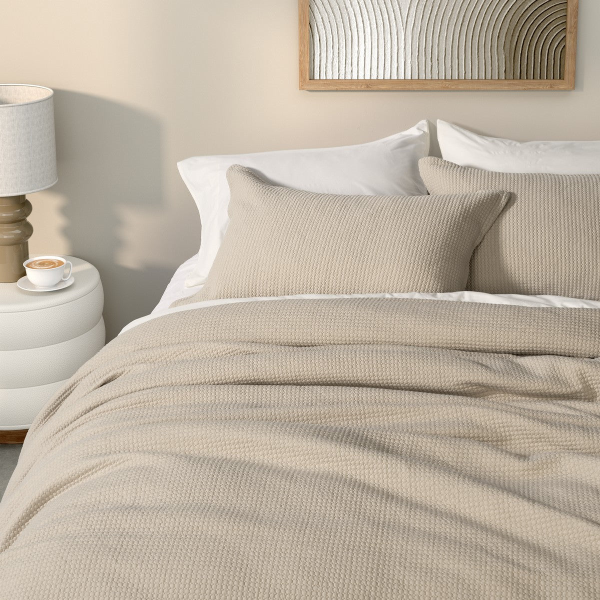 Housse de couette jersey naturel piquée Rustic