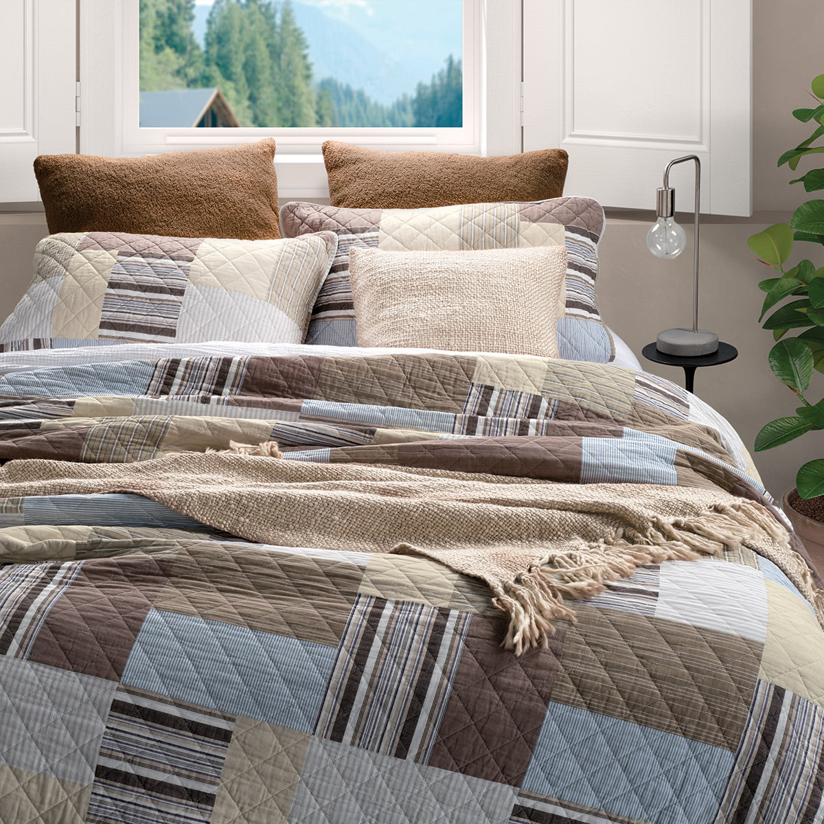 Courtepointe imprimée patchwork Teriyaki
