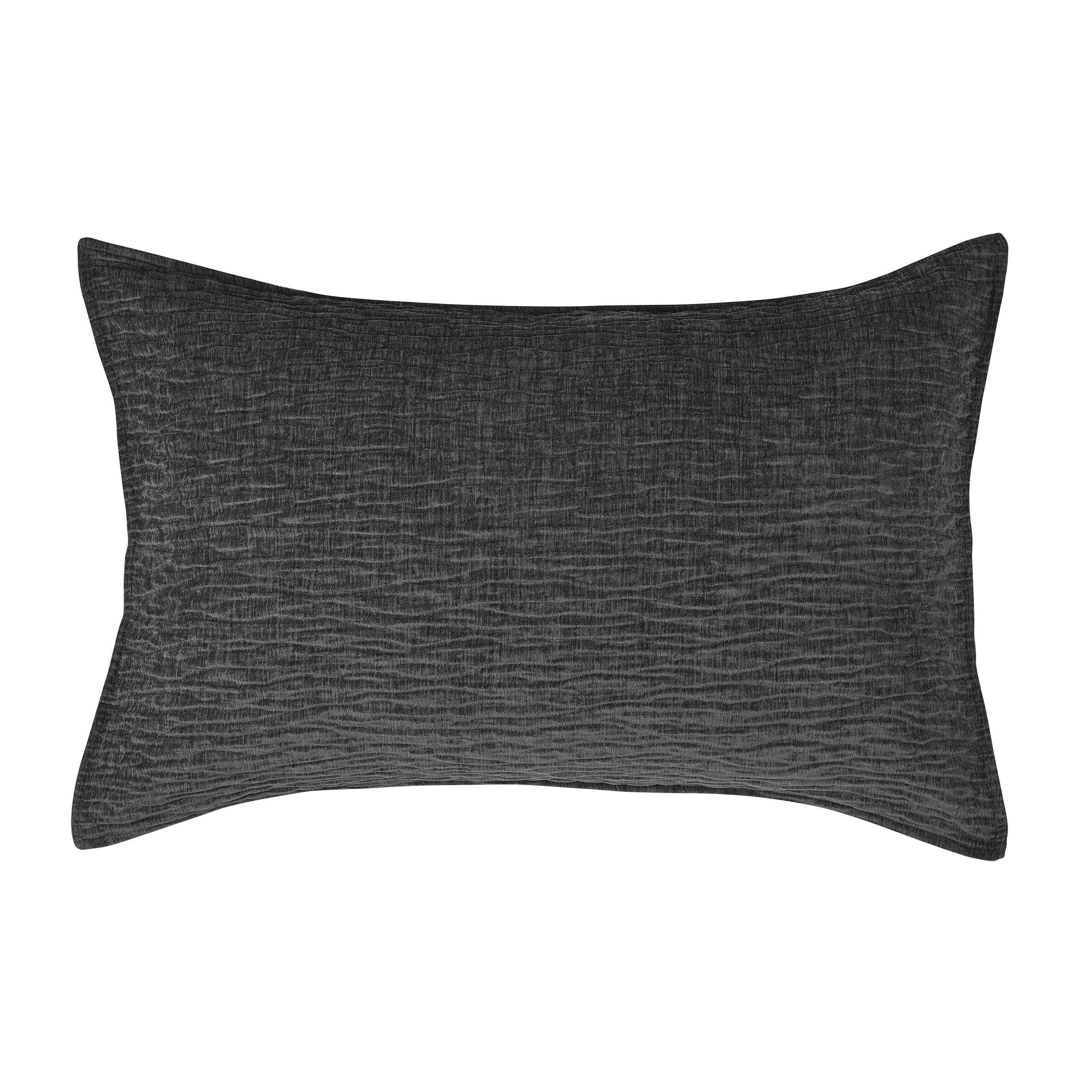 Cache oreiller texturé gris charcoal Barbara