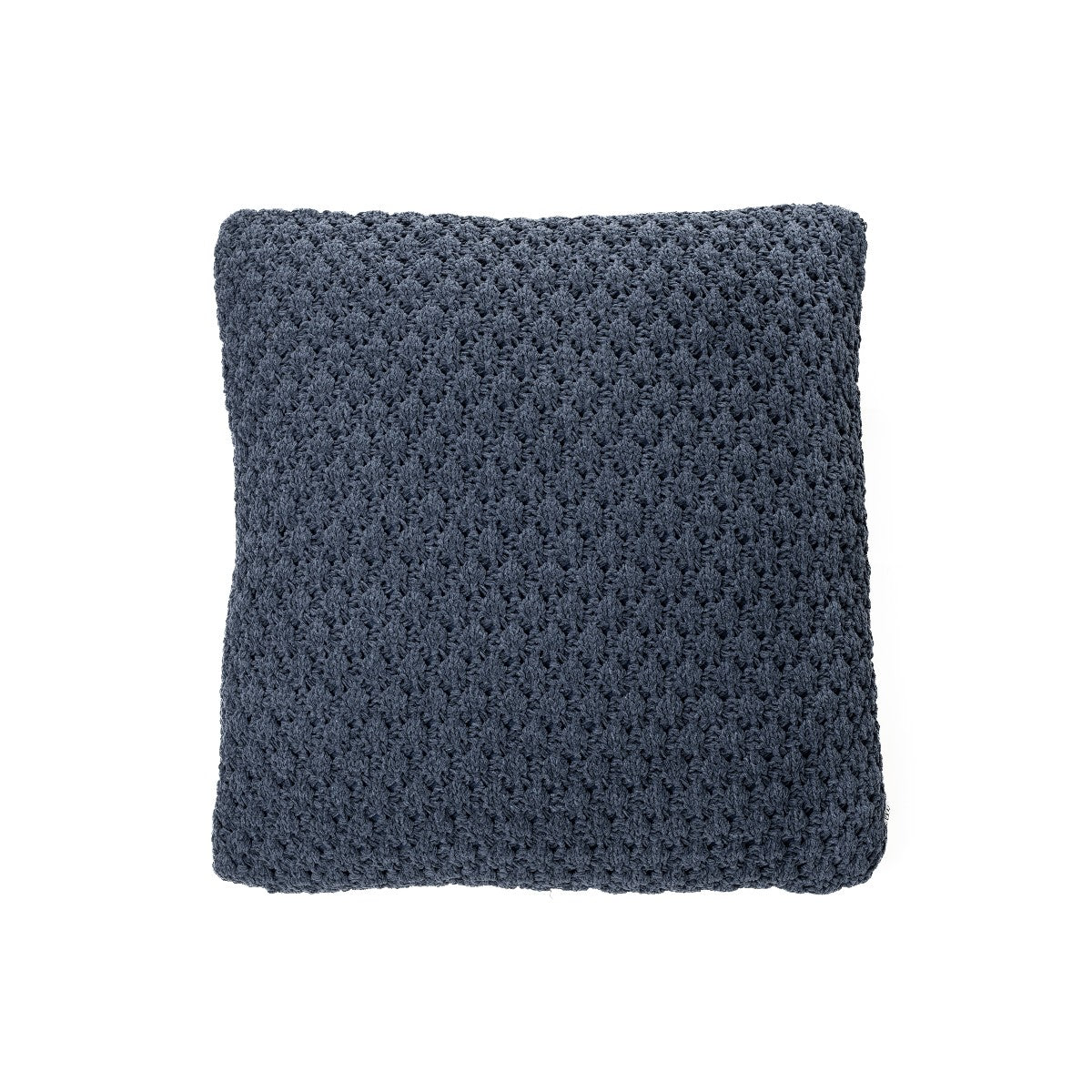 Oreiller européen en chenille tressée bleu Basket