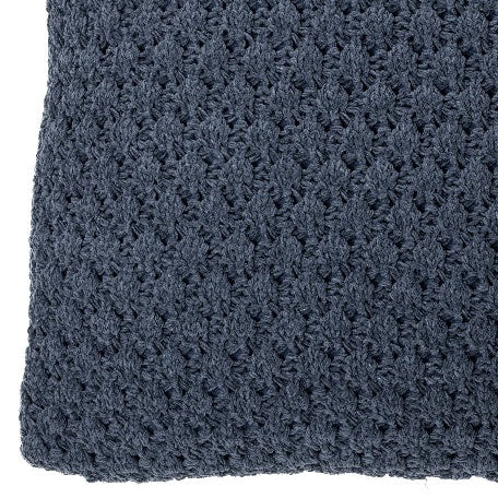 Oreiller européen en chenille tressée bleu Basket
