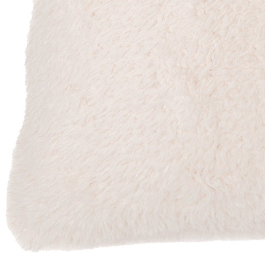Berverly cream faux fur decorative pillow