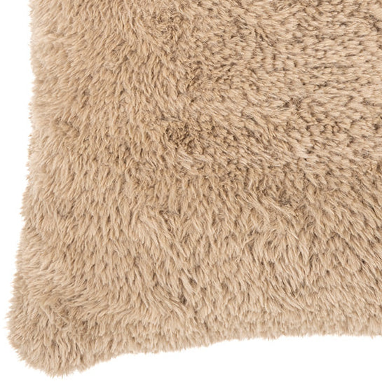 Beverly taupe faux fur decorative pillow