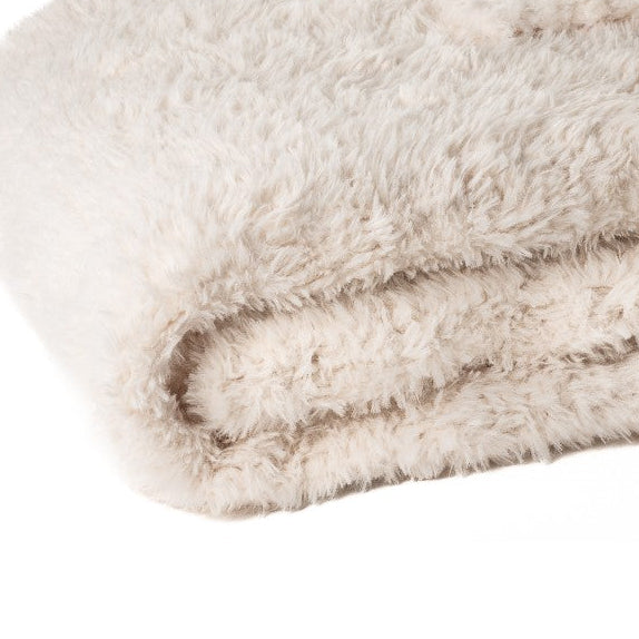 Jeté en fausse fourrure crème Beverly