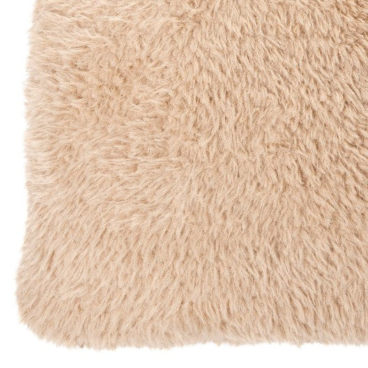 Bervely mocha faux fur decorative pillow