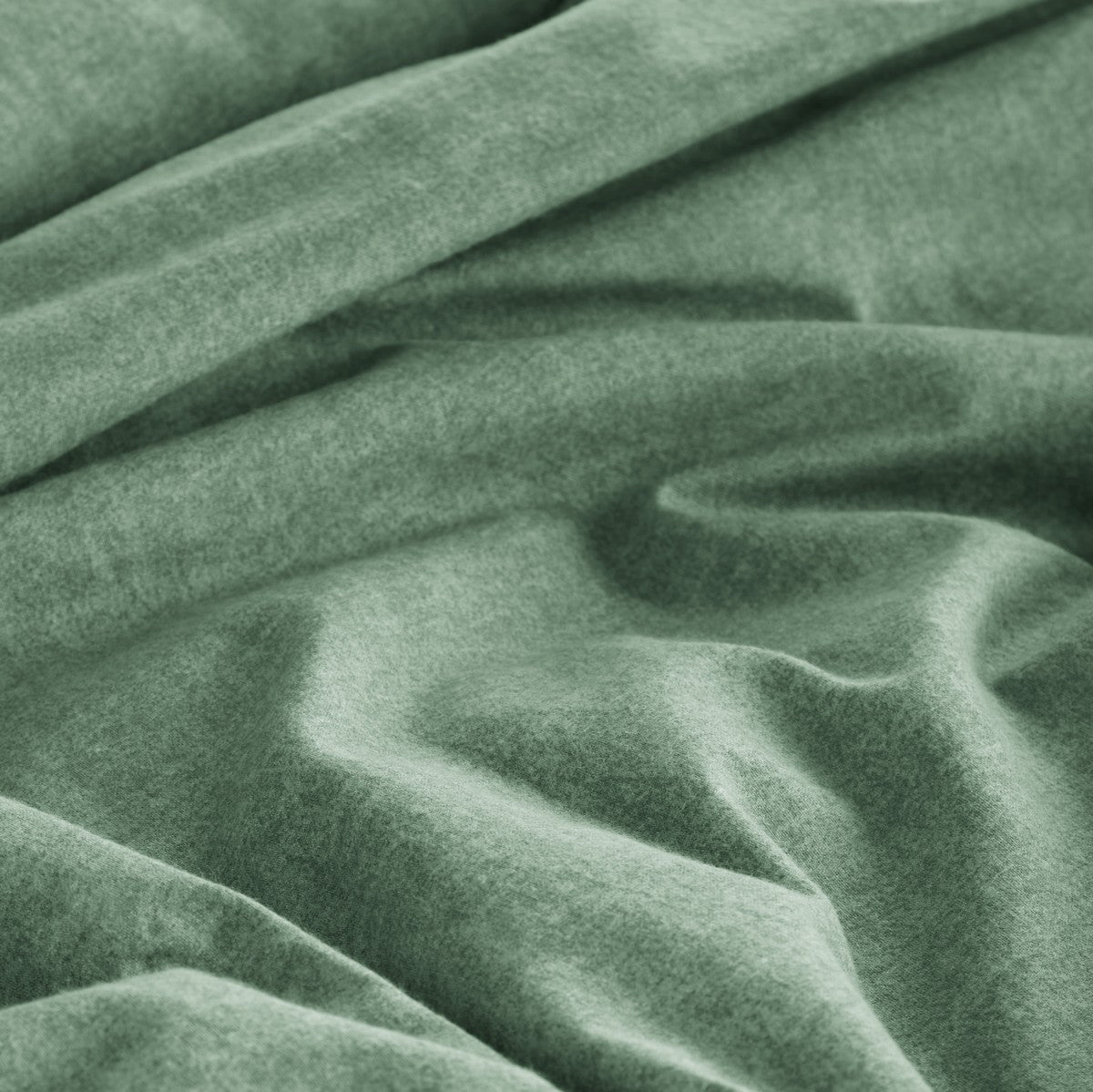 Housse de couette en flanelle sauge Bonheur