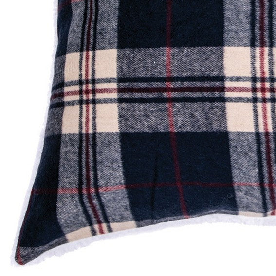 Lumberjack plaid navy and red european sham