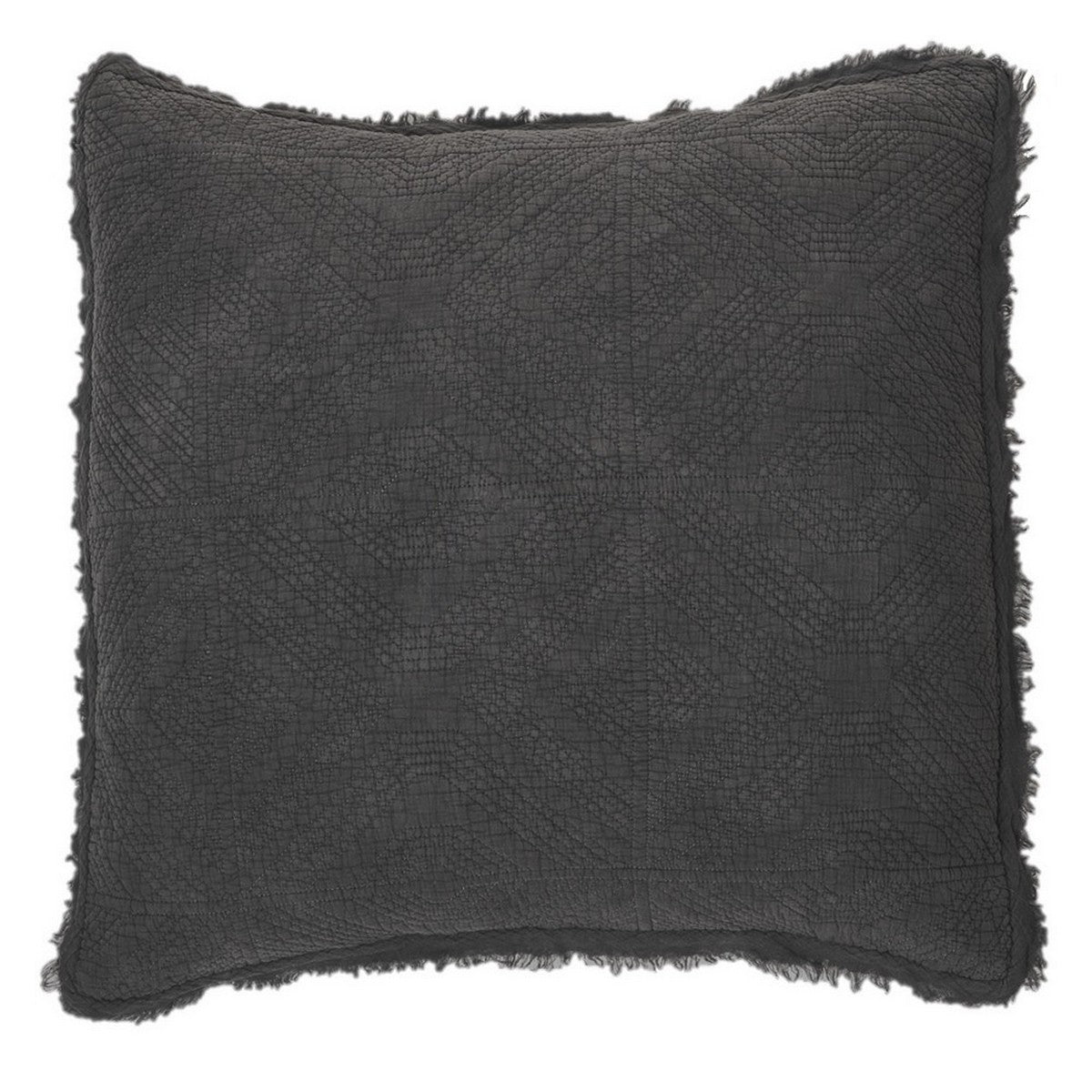 Cache oreiller européen gris charcoal Stone Washed