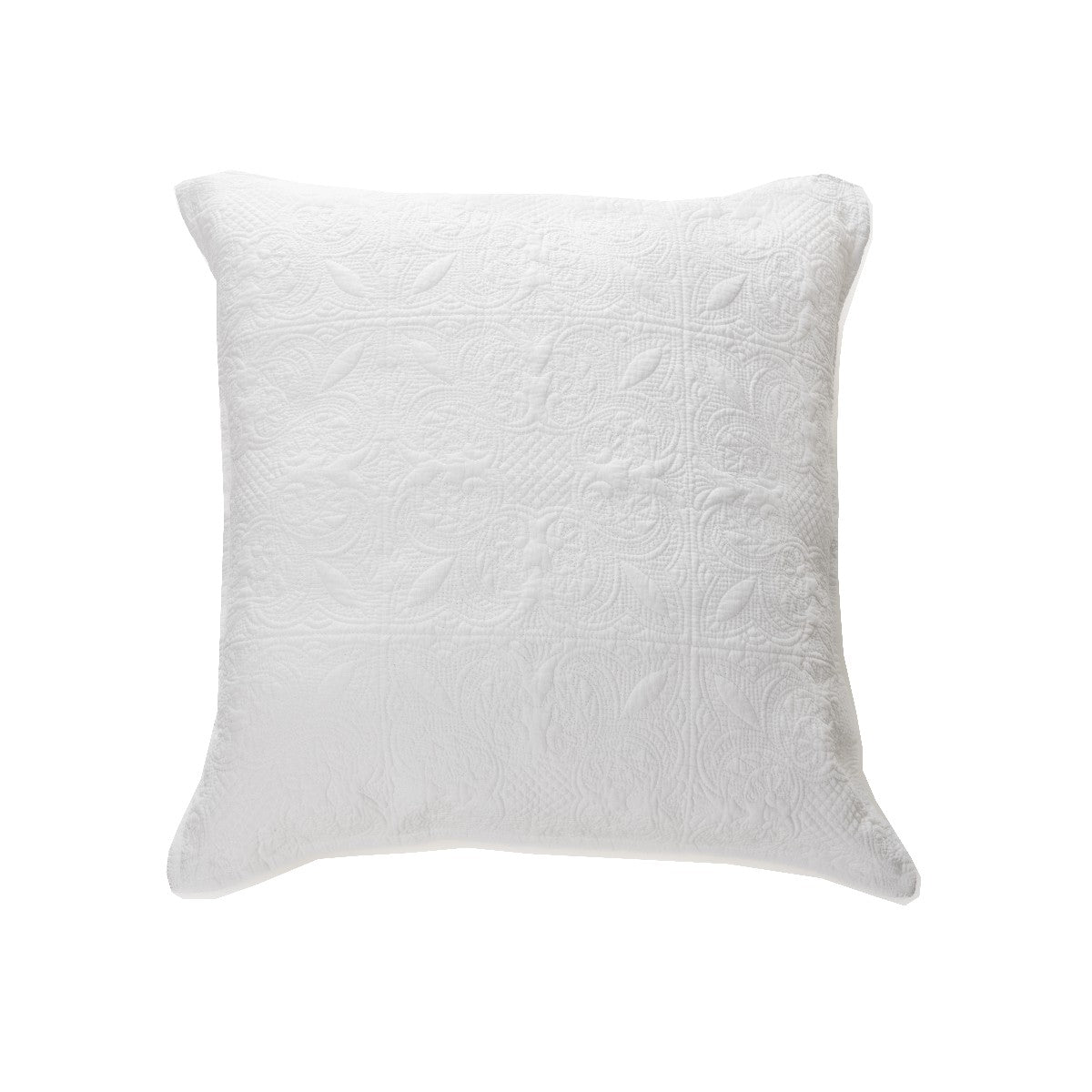 Cache oreiller européen blanc Carmen