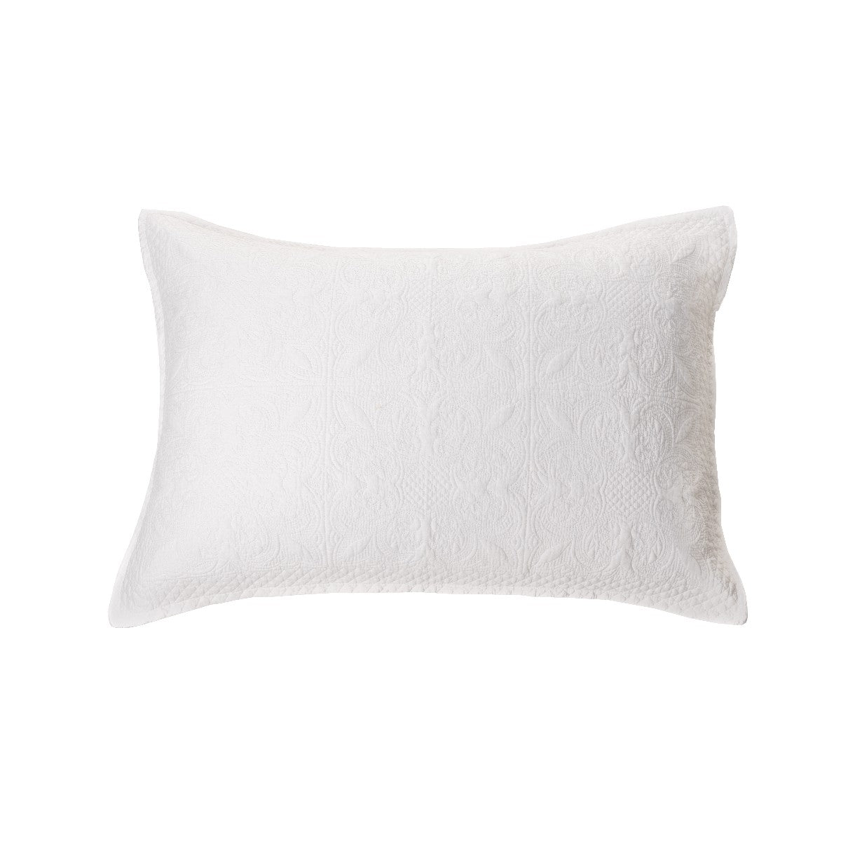 Carmen white decorative pillow sham