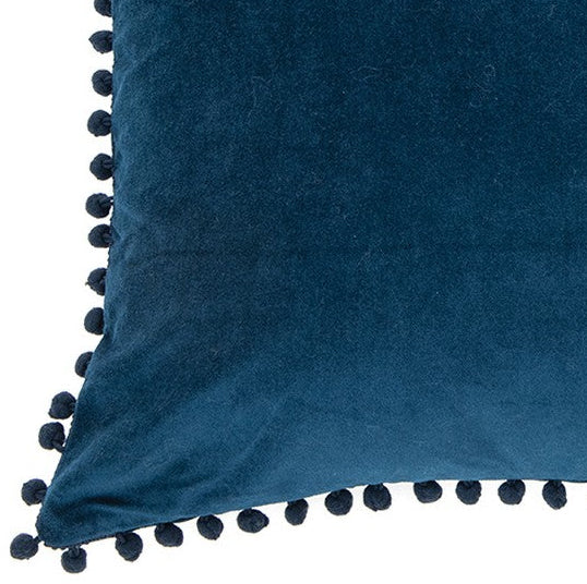 Velvet blue decorative pillow