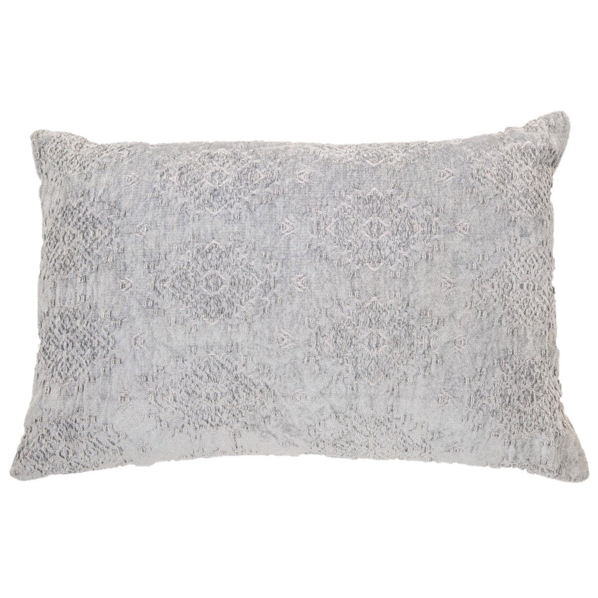 Coussin rectangulaire en velours jacquard gris Toro