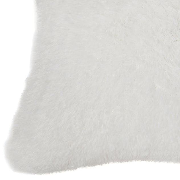 Doudou white faux fur decorative pillow