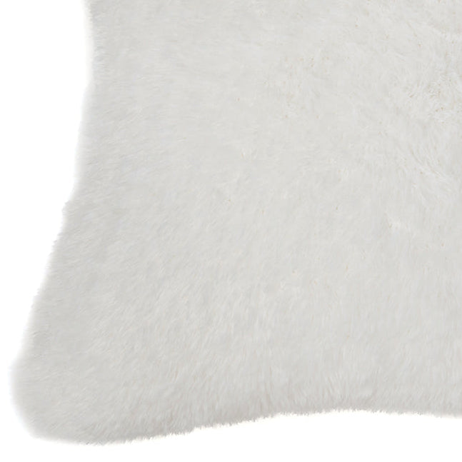Doudou white faux fur european pillow