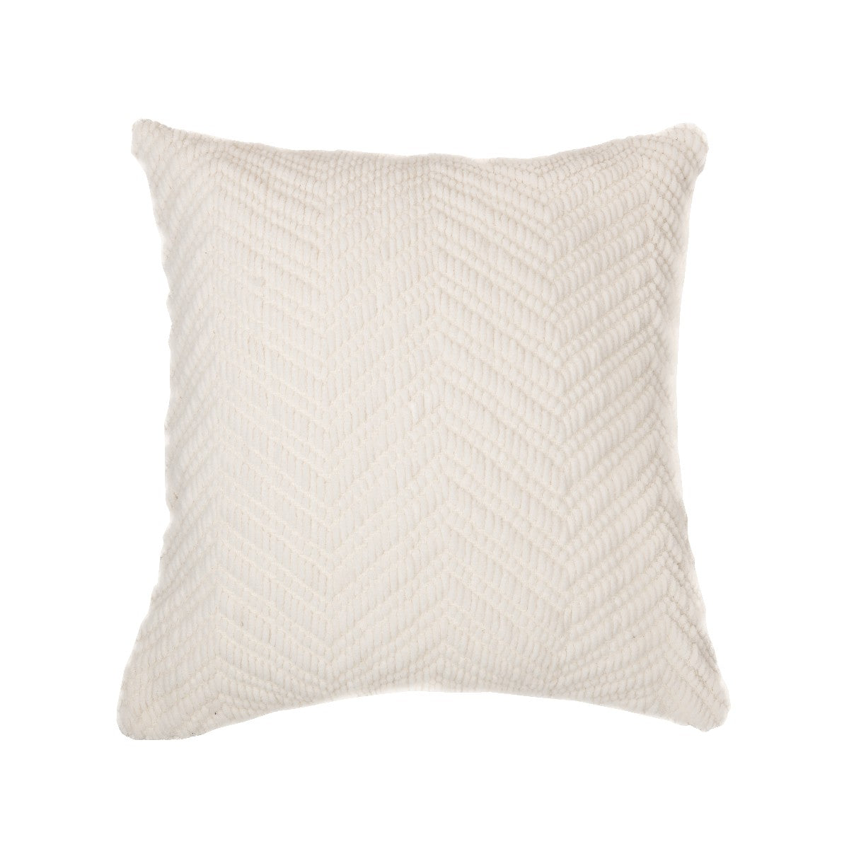 Emy ivory chenille decorative pillow