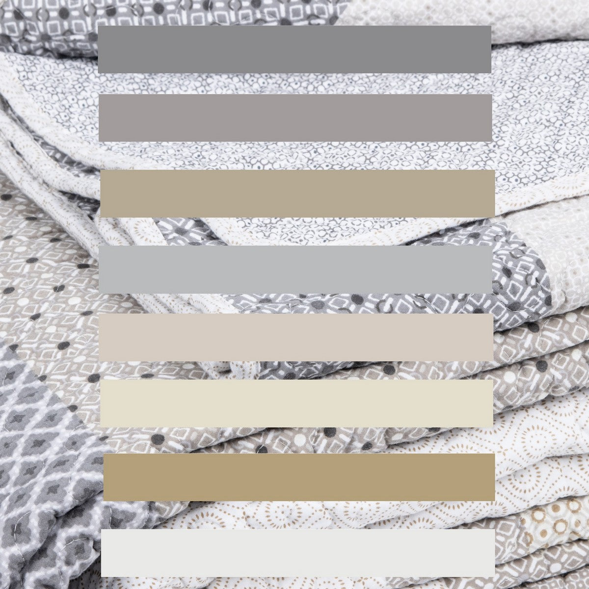 Housse de couette piquée moderne grise et taupe Ethan