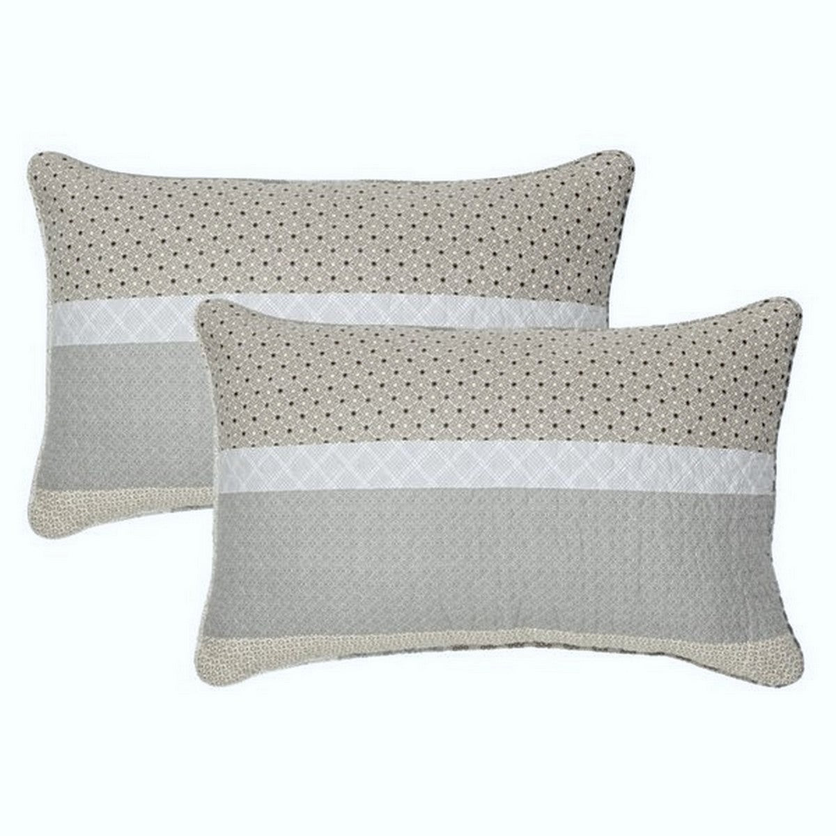 Cache oreiller gris et taupe Ethan