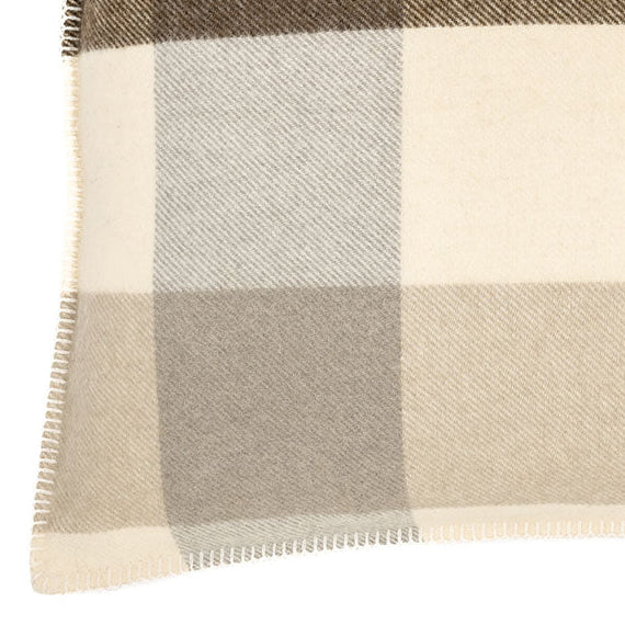 Fudge plaid wool decorative pillow