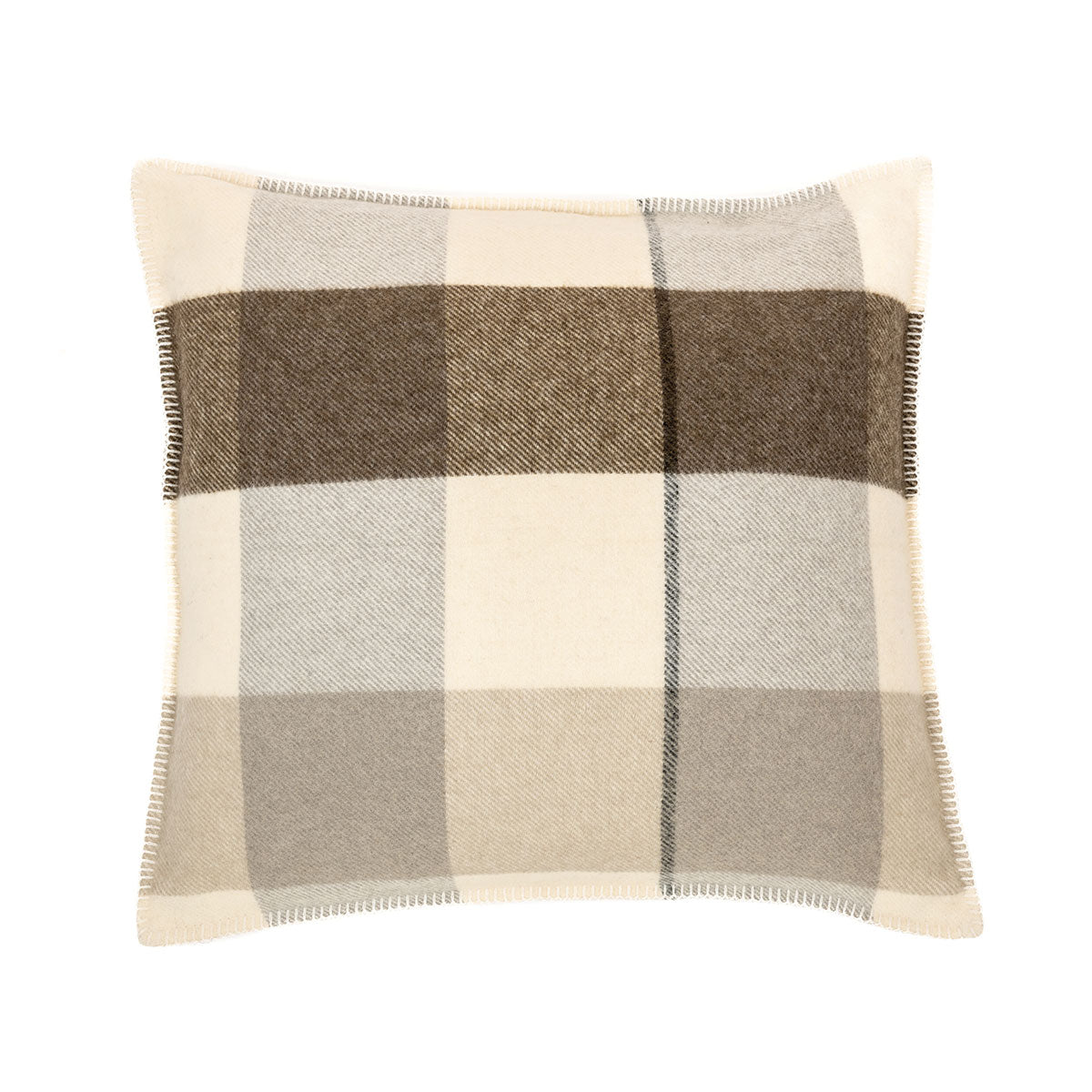 Fudge plaid wool decorative pillow