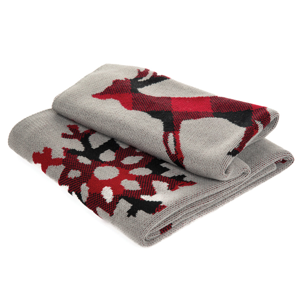Holiday grey throw